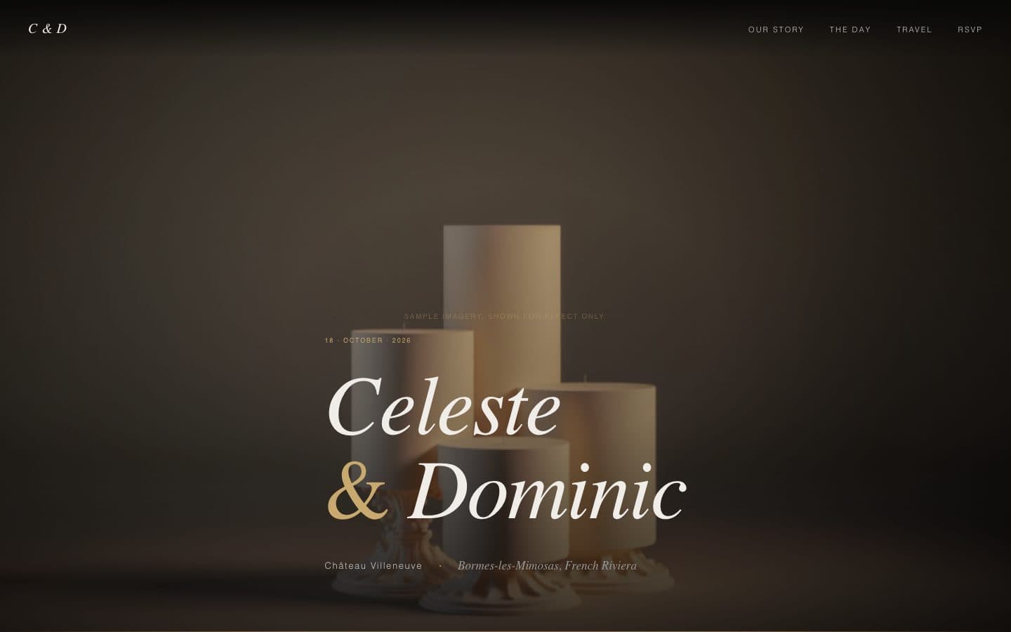 Neo Noir Luxury sample wedding website