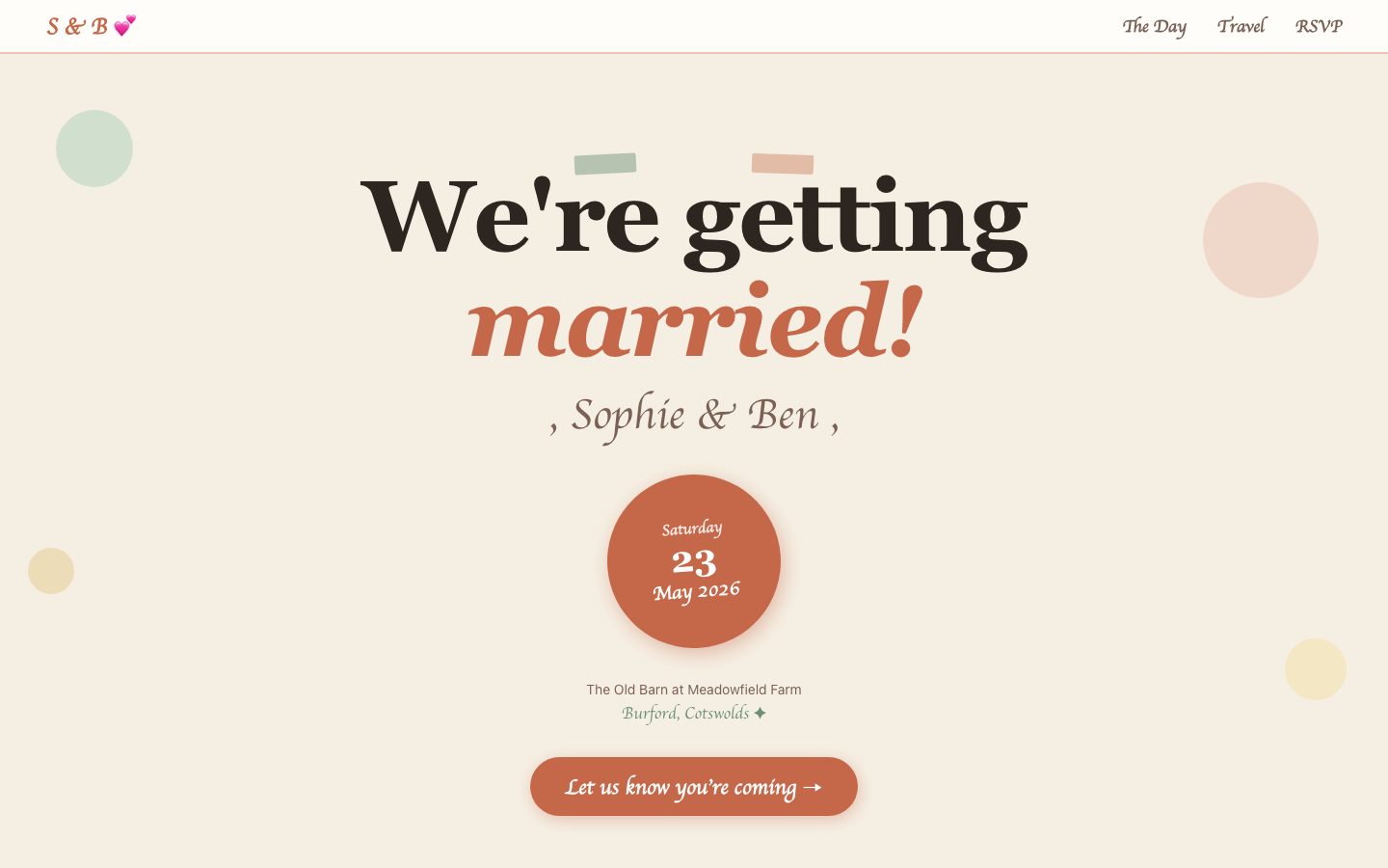 Joyful Scrapbook, a wedding website design